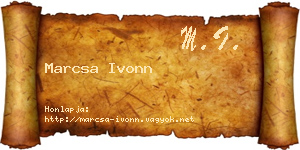 Marcsa Ivonn névjegykártya